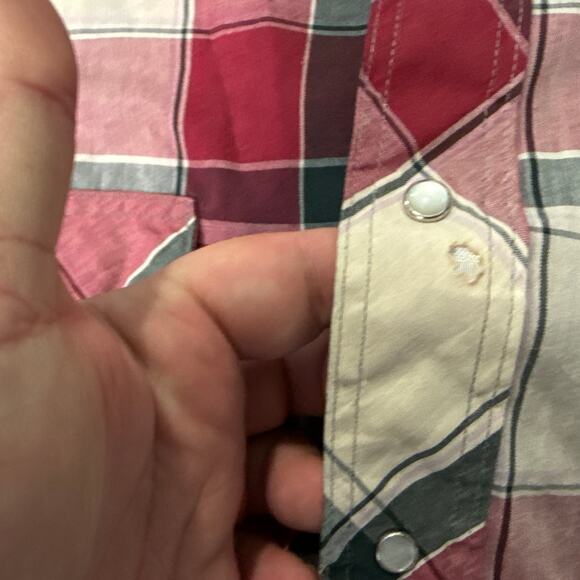 Vintage Wrangler Pearl Snap Shirt Mens Large *READ DESCRIPTION* - Picture 4 of 8